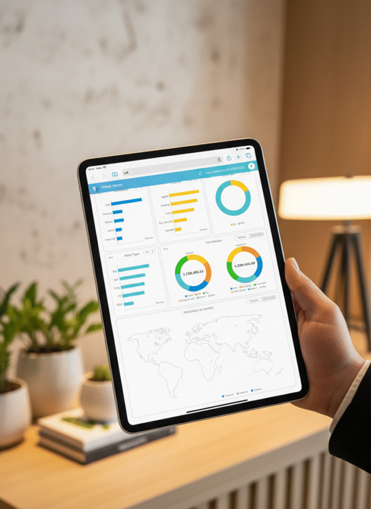 Dashboard ระบบบริหารโรงแรม FROMAS